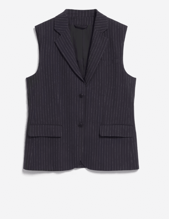 AAVEST PINSTRIPE VESTI NIGHT SKY WHITE